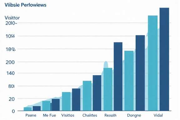 Grafico stilizzato che mostra l'analisi del traffico web e delle prestazioni del sito.