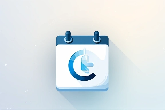 Icona di un calendario con un simbolo di aggiornamento o revisione